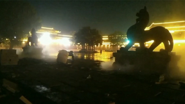 山西榆次貔貅廣場冷霧